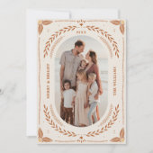 クリスマス フォークアート ホリデー フォト カード (正面)