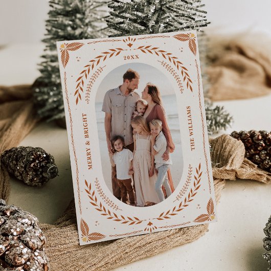 クリスマス フォークアート ホリデー フォト カード