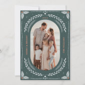 クリスマス フォークアート ホリデー フォト カード (正面)