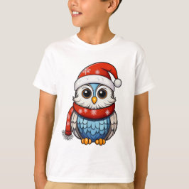 クリスマス フクロウ – キッズ&ティーンズ向けホリデーTシャツ Tシャツ