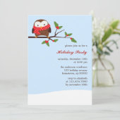 クリスマス·フクロウ·ホリデー·パーティー 招待状 (スタンド正面)
