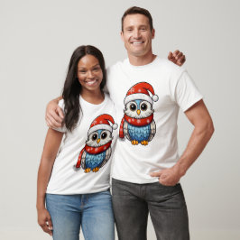 クリスマス フクロウ - 大人のためのホリデーTシャツ Tシャツ