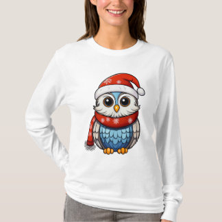 クリスマス フクロウ – 大人のためのホリデーTシャツ Tシャツ
