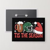 クリスマス フットボール クリスマスシーズン到来 スポーツ ホリデー 缶バッジ (正面/裏面)