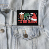 クリスマス フットボール クリスマスシーズン到来 スポーツ ホリデー 缶バッジ (インサイチュ)
