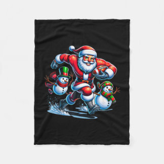 クリスマス フットボール サンタ クリスマスのプレゼント デザイン フリースブランケット