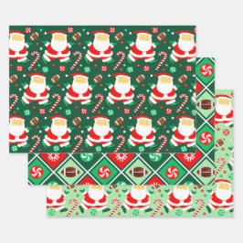 クリスマス フットボール ラッピングペーパー シート