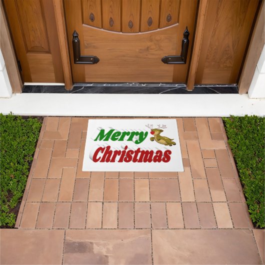 クリスマス フライング リンディア タイポグラフィ ドアマット (室外)