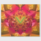 クリスマス~フラクタルパターン金ゴールドグリーンレッド~ ラッピングペーパー (フラット)