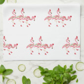 クリスマス·フラミンゴス·キッチン·タオル キッチンタオル (折り畳み)