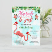 クリスマス フラミンゴ パーティー 招待状 (スタンド正面)