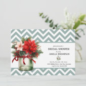 クリスマス フラワー | クリスマス ブライダル シャワー 招待状 (スタンド正面)