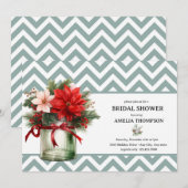 クリスマス フラワー | クリスマス ブライダル シャワー 招待状 (正面/裏面)