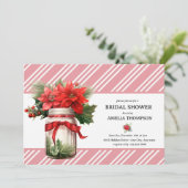 クリスマス フラワー | クリスマス ブライダル シャワー 招待状 (スタンド正面)