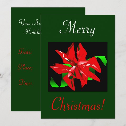 クリスマス フラワー I 招待状 (正面/裏面)