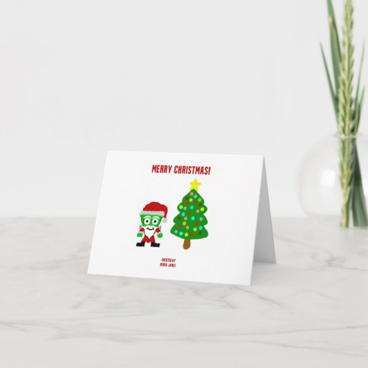 クリスマス フランケンチーズ 小さなグリーティングカード カード (正面)
