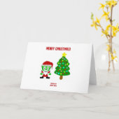 クリスマス フランケンチーズ 標準 グリーティング カード (黄色い花)