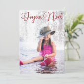 クリスマス フランス家族写真 おしゃれな赤い筆記体 (スタンド正面)