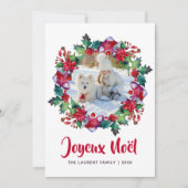 クリスマス フランス語 カード 写真 ジュワヨー ノエル リース (正面)
