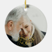 クリスマス フランス語 ジュヨ ノエル 2枚の写真 家族 セラミックオーナメント (裏面)