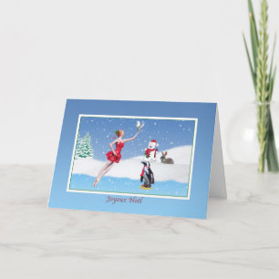 クリスマス、フランス語、Joyeux Noël、バレリーナ、雪 シーズンカード