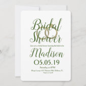 クリスマス フランネル プリントの箔押しリング ブライダルシャワー 招待状 (正面)