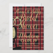 クリスマス フランネル ホイル バブル ブライズシャワー 招待状 (正面)