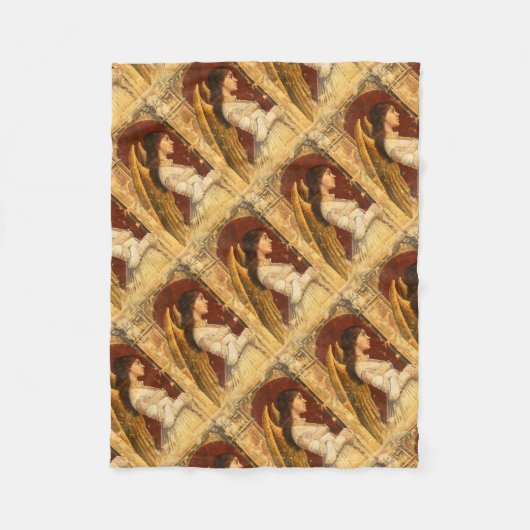 クリスマス・フレスコ・エンジェル フリースブランケット (正面)