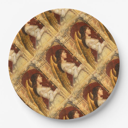 クリスマス・フレスコ・エンジェル ペーパープレート (正面)