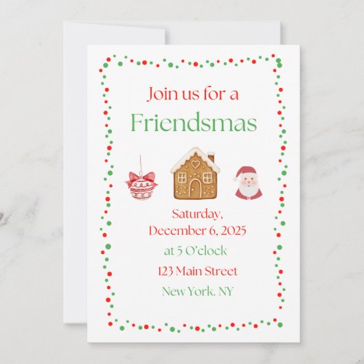 クリスマス・フレンドシップ招待状 招待状 (正面)