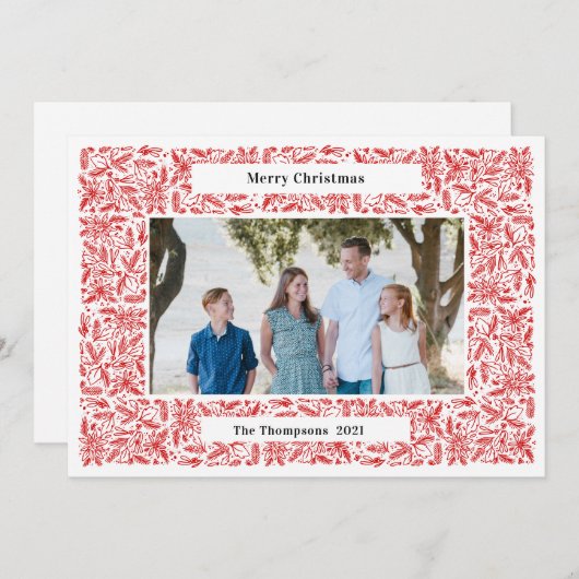 クリスマス フレーム ホリデー 赤 (正面/裏面)