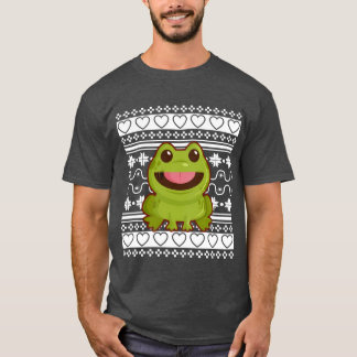 クリスマス フロッグ クリスマス柄セーター おもしろTシャツ Tシャツ