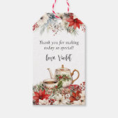 クリスマス フローラル アフタヌーンティーパーティー サンクス ギフトタグ (正面)