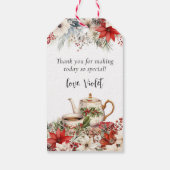 クリスマス フローラル アフタヌーンティーパーティー サンクス ギフトタグ (裏面)