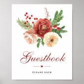 クリスマス フローラル パイン 植物 ウェディング ゲストブック (正面)