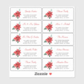 クリスマス フローラル 個別 ゲスト 住所 ラベル (シート)