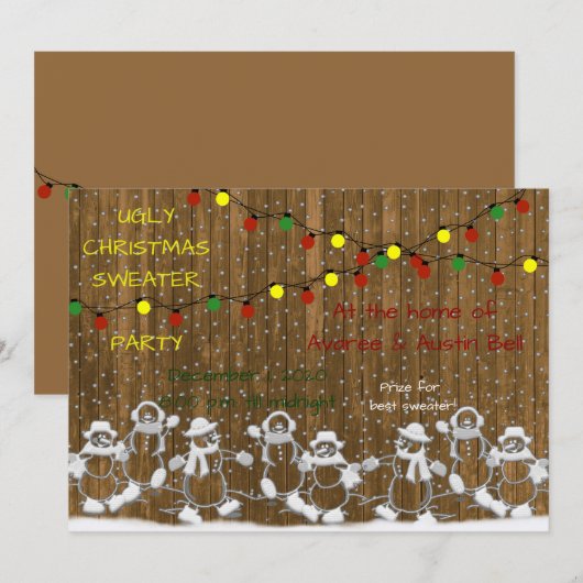 クリスマス・ブサイク・スウェッター・パーティー 招待状 (正面/裏面)