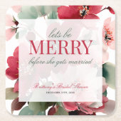 クリスマス ブライダルシャワーのお祝いをしよう スクエアペーパーコースター (正面)