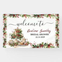 クリスマス ブライダルシャワー ティーパーティーへ ようこそ 横断幕