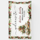 クリスマス ブライダルシャワー ティーパーティーへ ようこそ 横断幕 (縦)