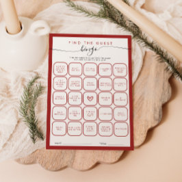 クリスマス ブライダルシャワー ビンゴカード 招待状