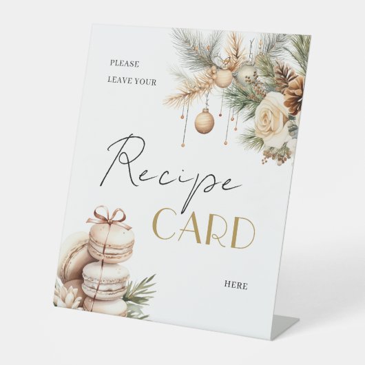 クリスマス ブライダルシャワー レシピ リクエスト テーブル 台座サイン (正面)