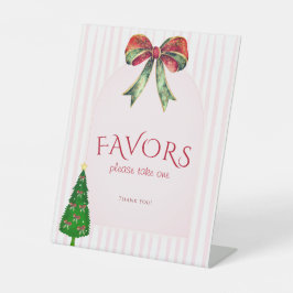 クリスマス ブライダル ショワー パーティーのギフト Bow Tis The Season 台座サイン