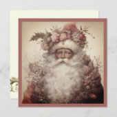 クリスマス ブラックサンタ - ロココ＆ピンク フローラル (正面/裏面)