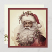 クリスマス ブラックサンタ - ロココ 赤 & 緑の飾り (正面/裏面)