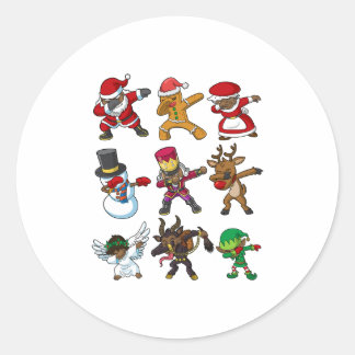 クリスマス・ブラック・アフリカ系アメリカ人サンタクロース・ダブビ ラウンドシール