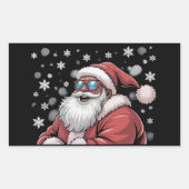 クリスマス ブラック アフリカ系アメリカ人 サンタ Xmas 長方形シール (正面)