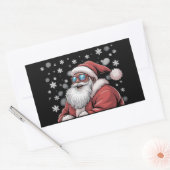 クリスマス ブラック アフリカ系アメリカ人 サンタ Xmas 長方形シール (封筒)