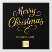 クリスマス ブラック ゴールド ビジネス ロゴ ウィンドウサイン (シート)