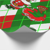 クリスマス・ブラック・サンタクロース・プリーダー ラッピングペーパー (角)